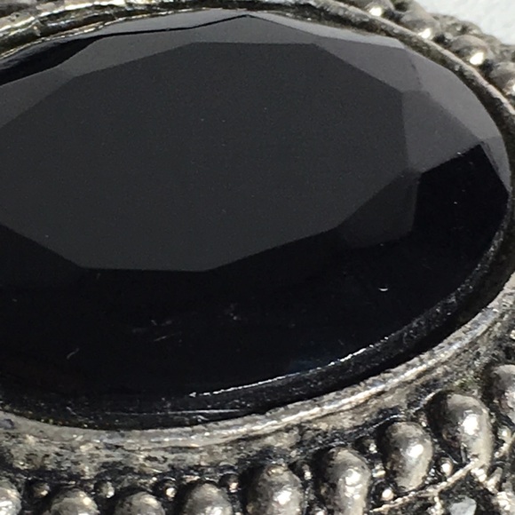 Vintage Heavy Black Stone Brooch/Pendant - Picture 5 of 8